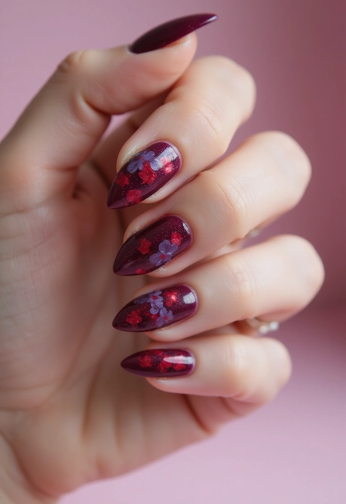 25 Fresh Flower Garden Nails Perfect for August - 13. Berry Blooms