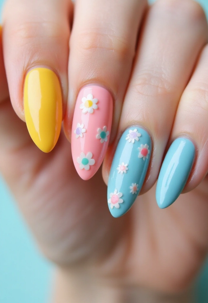 25 Fresh Flower Garden Nails Perfect for August - 18. Petal Confetti