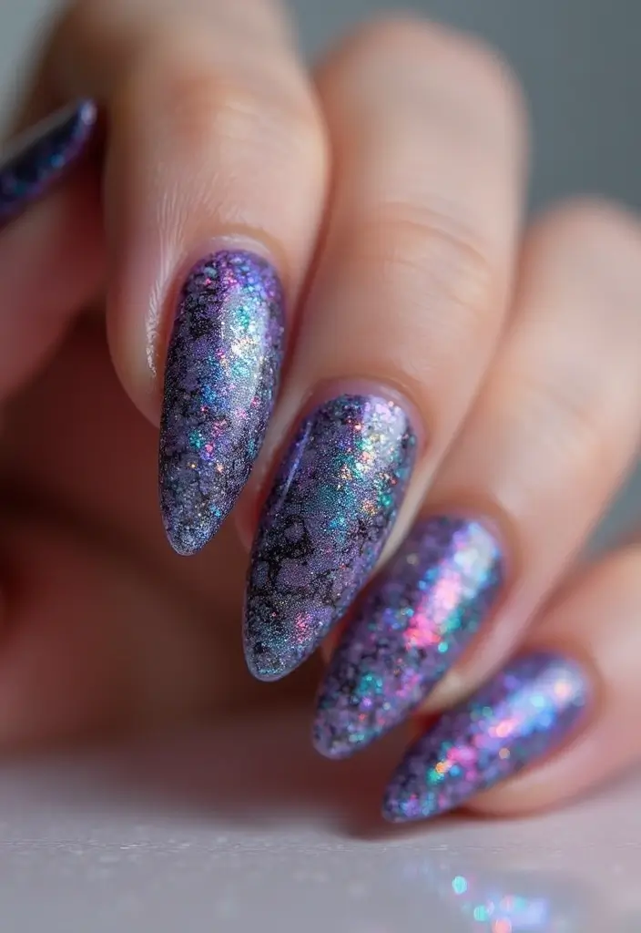 25 Metallic Nail Trends Taking Over 2025 - 10. Holographic Hues