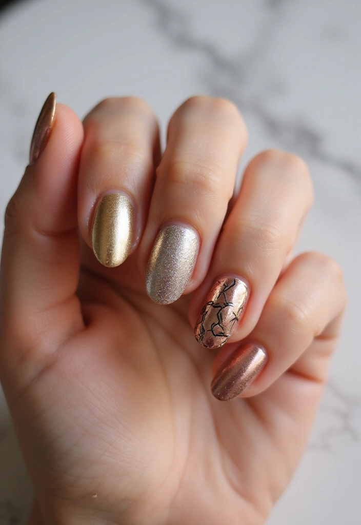 25 Metallic Nail Trends Taking Over 2025 - 12. Mixed Metallics