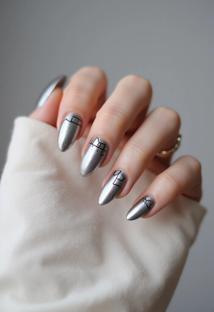 25 Metallic Nail Trends Taking Over 2025 - 15. Minimalist Metallics