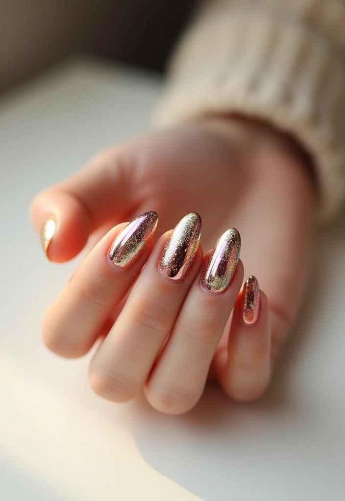 25 Metallic Nail Trends Taking Over 2025 - 17. Artistic Brush Strokes