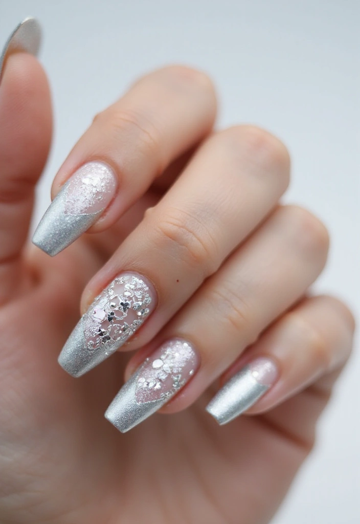 25 Metallic Nail Trends Taking Over 2025 - 2. Silvery Sophistication