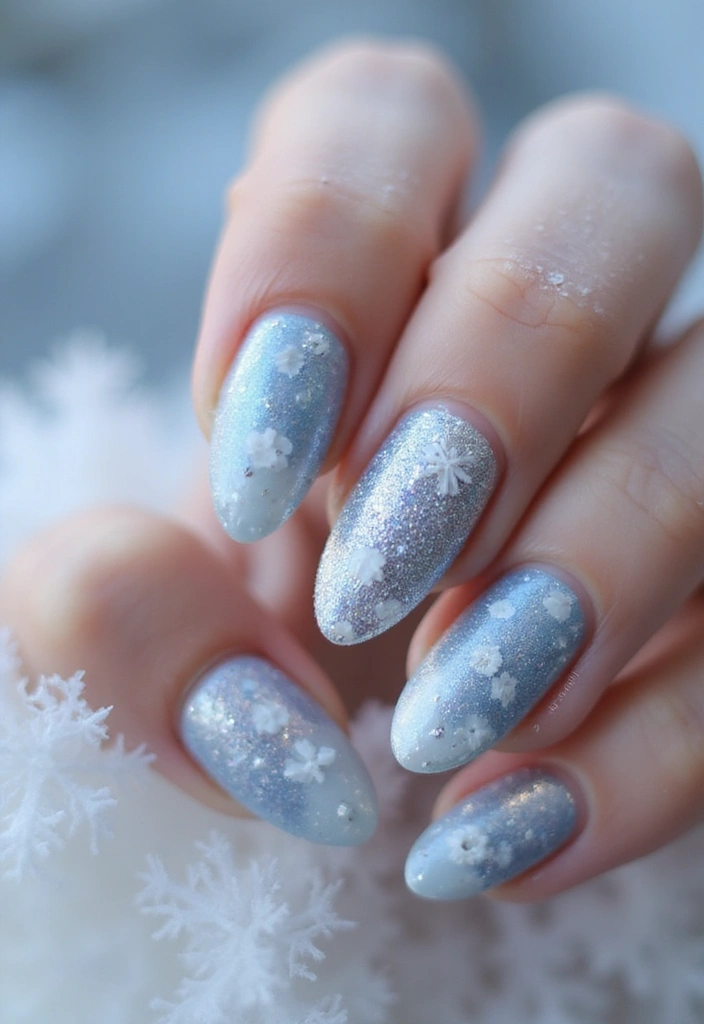 25 Metallic Nail Trends Taking Over 2025 - 22. Winter Wonderland Metallics