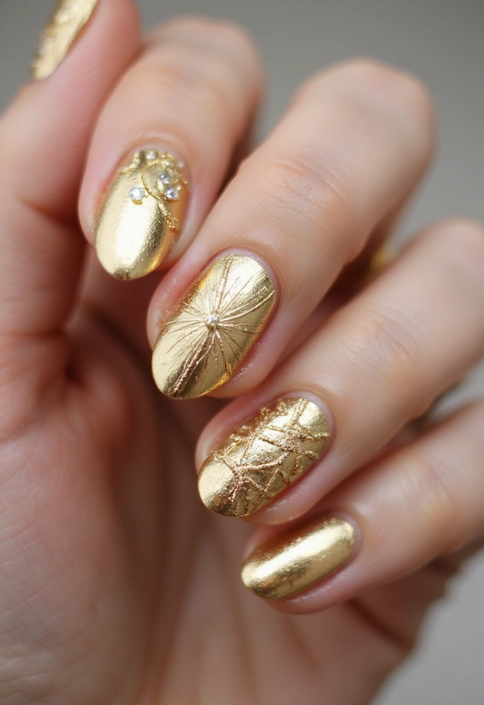 25 Metallic Nail Trends Taking Over 2025 - 4. Bold Brass