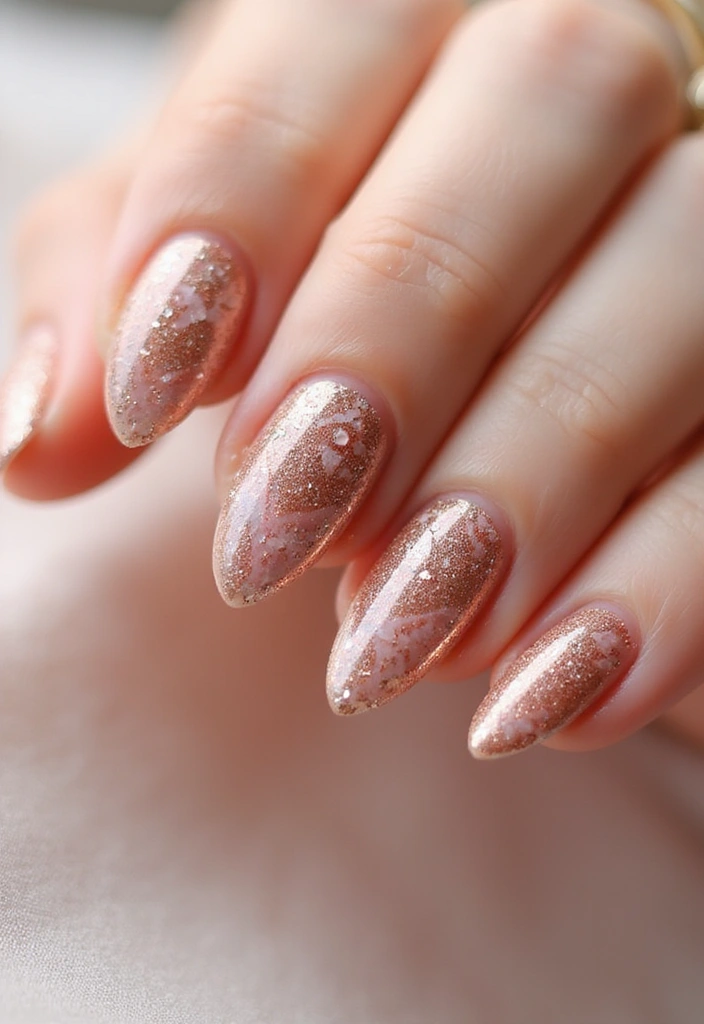 25 Metallic Nail Trends Taking Over 2025 - 5. Rose Gold Romance