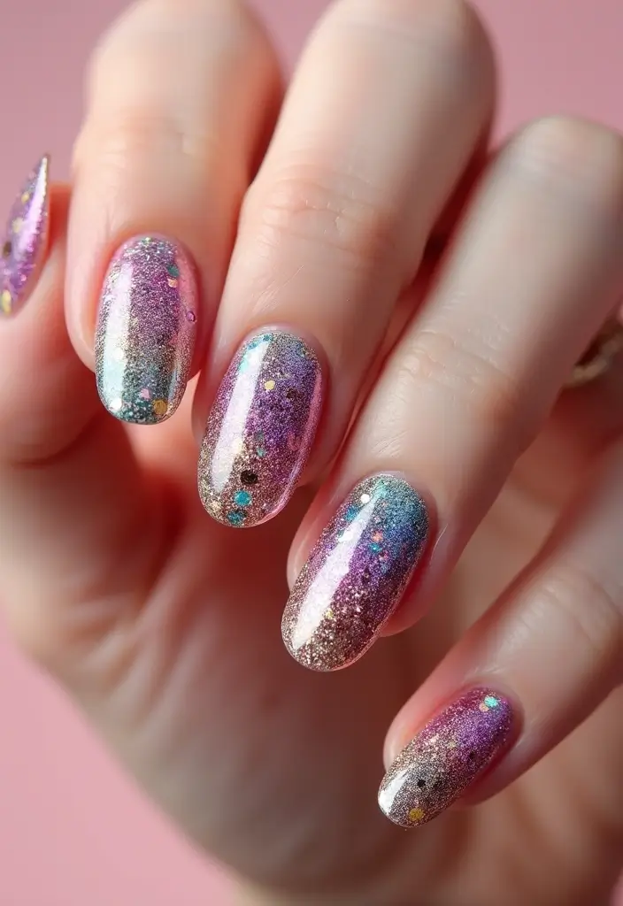 25 Midnight Magic Nail Looks for New Year’s Eve - 4. Glitter Bomb Nails