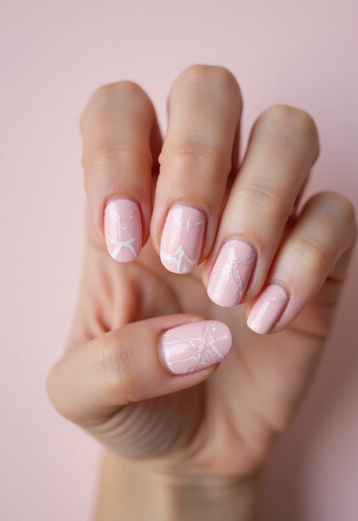 25 Short & Sleek Blush Nails for Everyday Class - 13. Blush with Negative Space