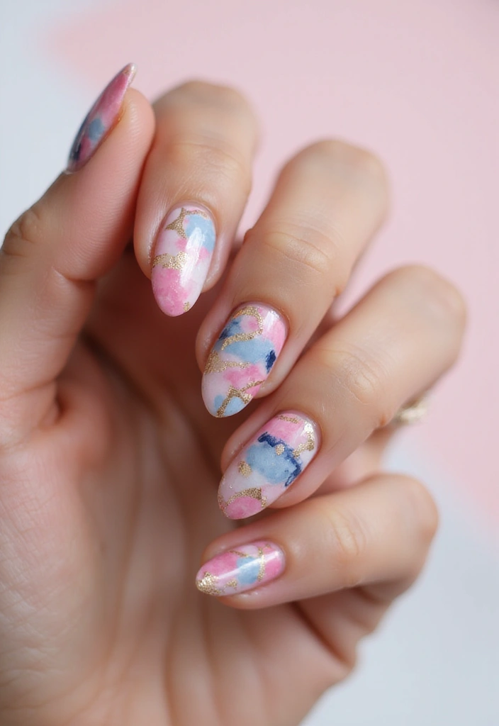 25 Short & Sleek Blush Nails for Everyday Class - 17. Blush Abstract Art