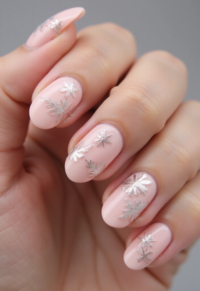 25 Short & Sleek Blush Nails for Everyday Class - 23. Blush with Seasonal Designs