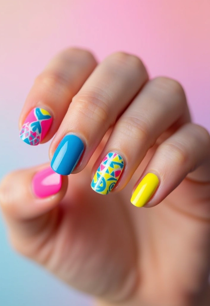 25 Stunning French Tip Nail Designs for Every Occasion - 12. Bright and Bold Color Tips