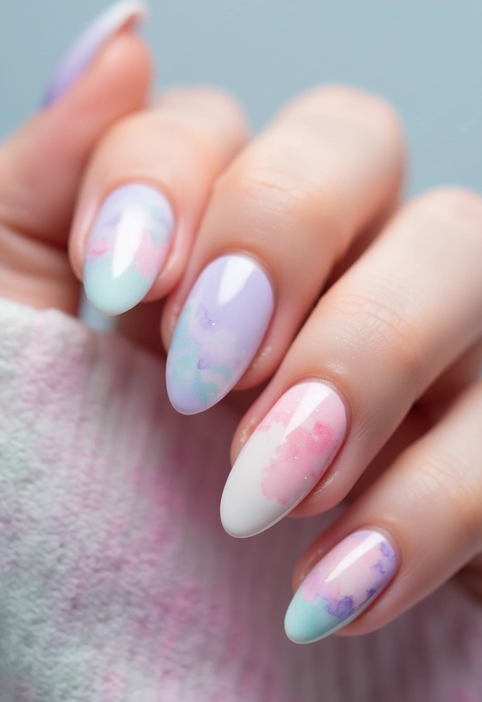 25 Stunning French Tip Nail Designs for Every Occasion - 16. Artsy Watercolor Tips