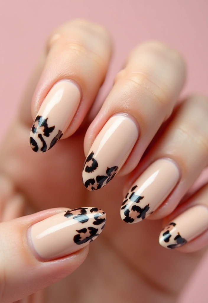 25 Stunning French Tip Nail Designs for Every Occasion - 18. Soft Animal Print Tips