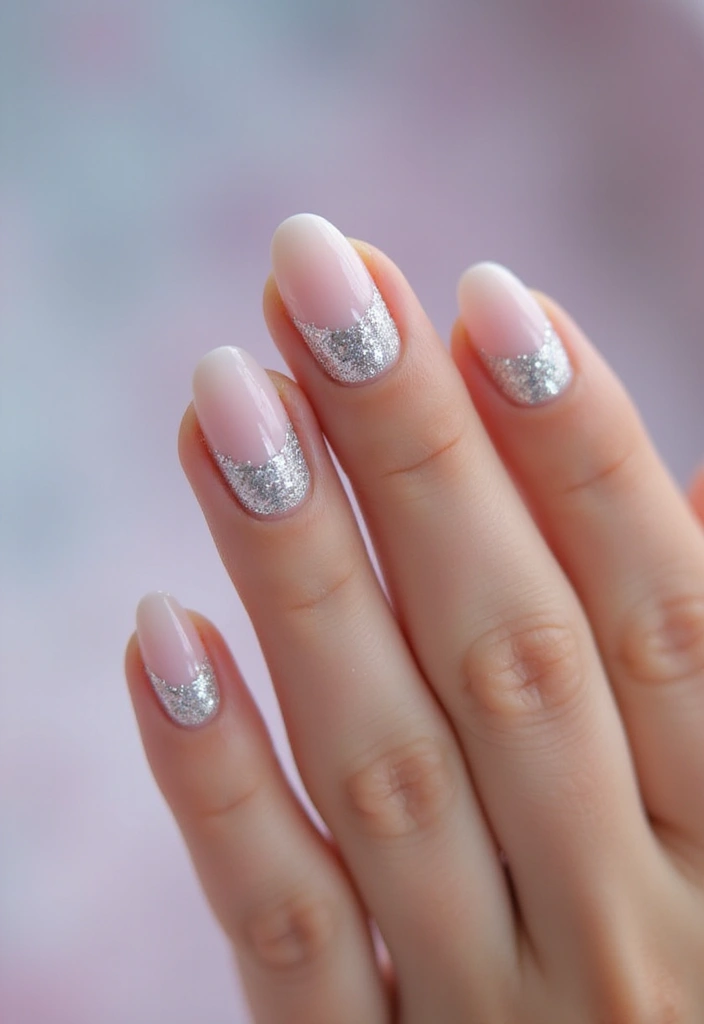 25 Stunning French Tip Nail Designs for Every Occasion - 21. Gradient Glitter French Tips