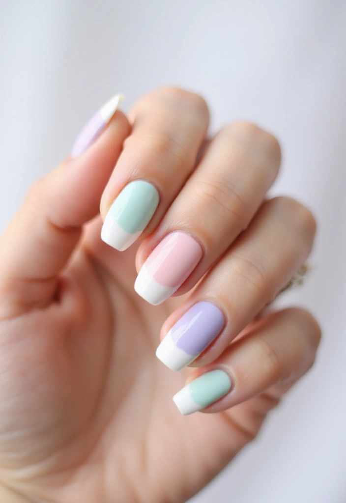25 Stunning French Tip Nail Designs for Every Occasion - 23. Bold Pastel French Tips