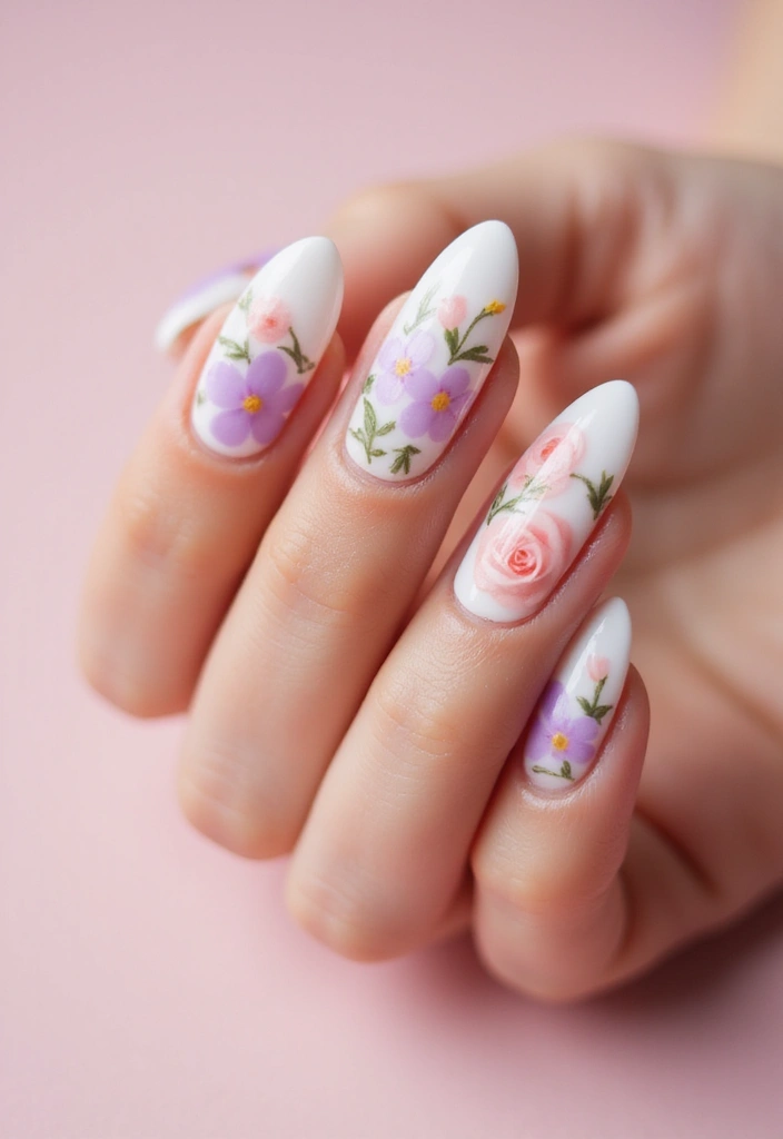 25 Stunning French Tip Nail Designs for Every Occasion - 6. Floral French Tips