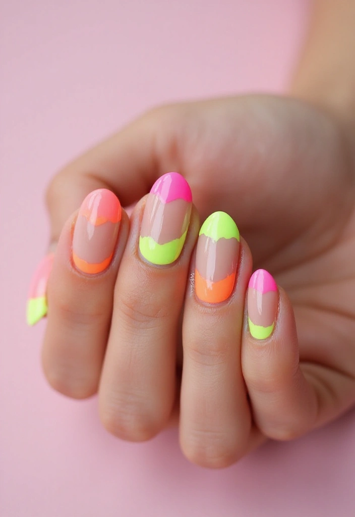 25 Stunning French Tip Nail Designs for Every Occasion - 8. Neon French Tips