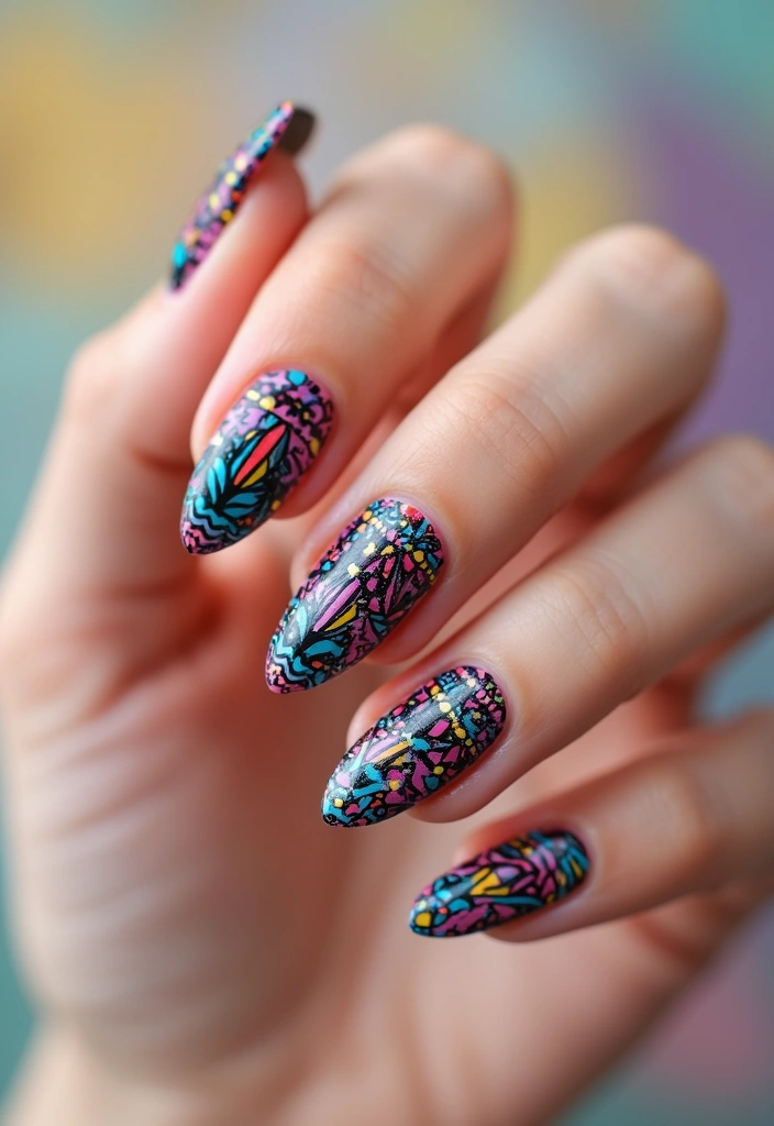 26 Almond Summer Nails for a Fresh Seasonal Look - 25. Bold Tribal Patterns