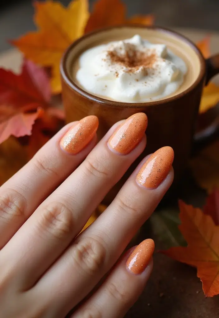 26 Cozy & Chic Nail Ideas for Halloween 2025 - 1. Cozy Pumpkin Spice