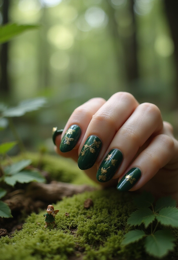 26 Cozy & Chic Nail Ideas for Halloween 2025 - 14. Enchanted Forest