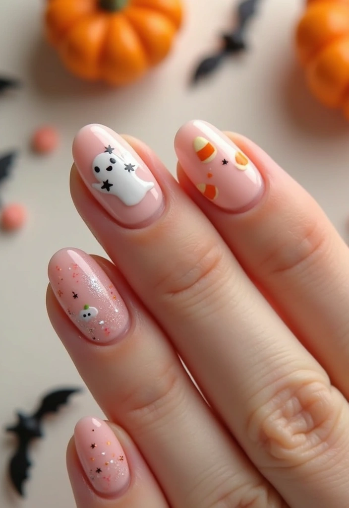 26 Cozy & Chic Nail Ideas for Halloween 2025 - 16. Sweet and Spooky