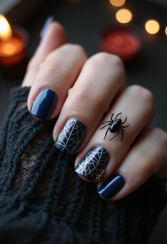 26 Cozy & Chic Nail Ideas for Halloween 2025 - 19. Creepy Crawlies