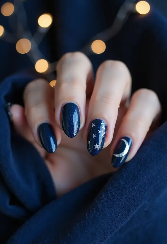 26 Cozy & Chic Nail Ideas for Halloween 2025 - 2. Moonlit Night