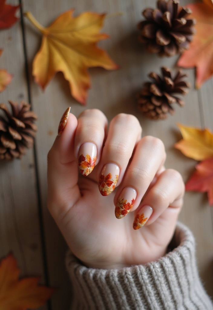 26 Cozy & Chic Nail Ideas for Halloween 2025 - 7. Autumn Leaves