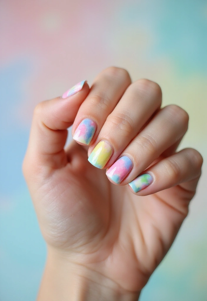 26 Creative Twists on Classic French Tip Nails - 10. Tie-Dye Tips