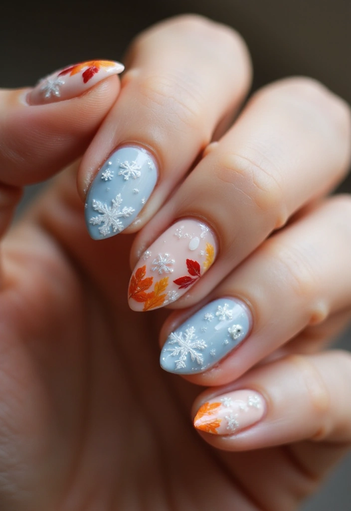 26 Creative Twists on Classic French Tip Nails - 13. Seasonal Themes