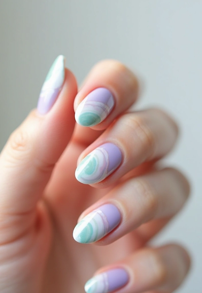 26 Creative Twists on Classic French Tip Nails - 14. Marbled Tips
