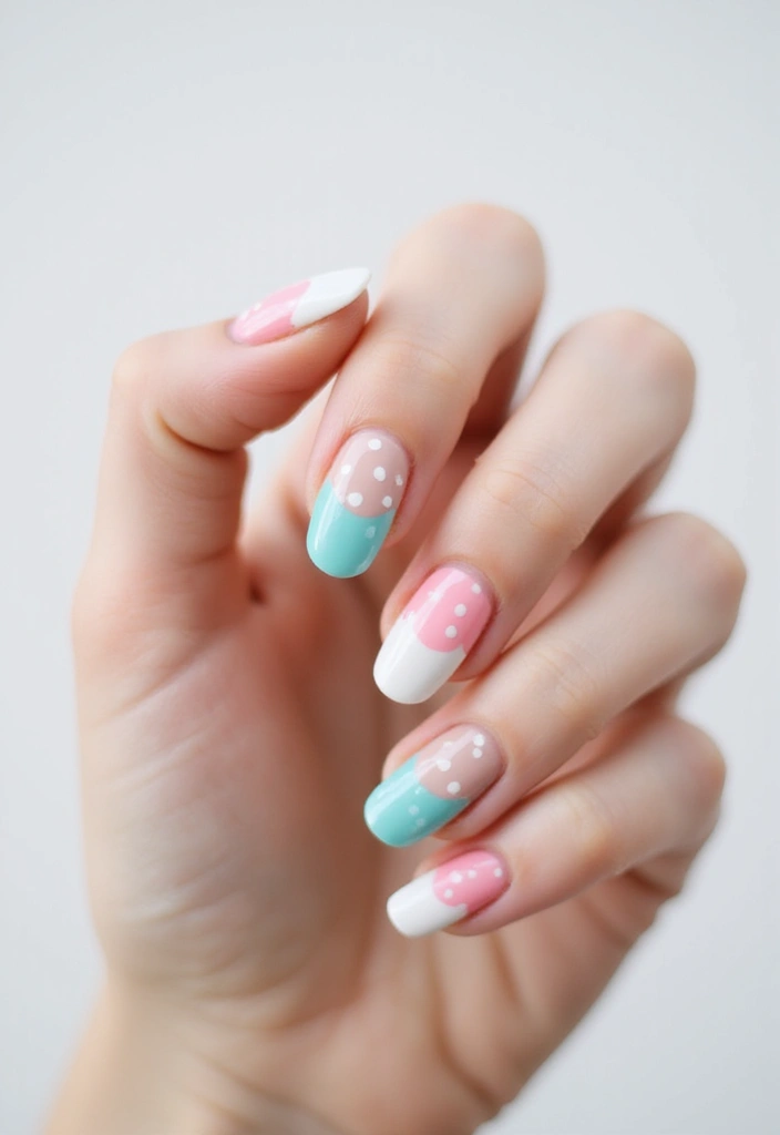 26 Creative Twists on Classic French Tip Nails - 16. Dotted Tips