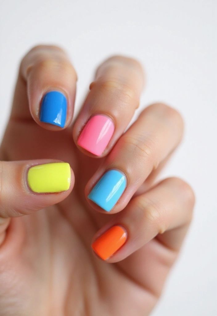 26 Creative Twists on Classic French Tip Nails - 17. Color-Blocked Tips