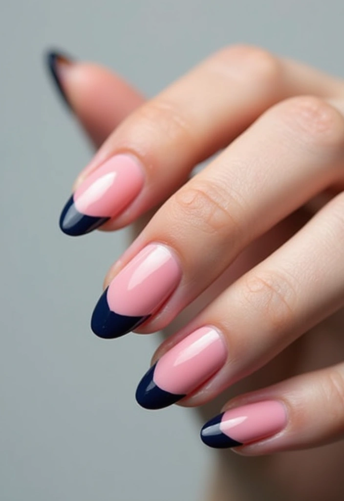 26 Creative Twists on Classic French Tip Nails - 19. Two-Tone Tips