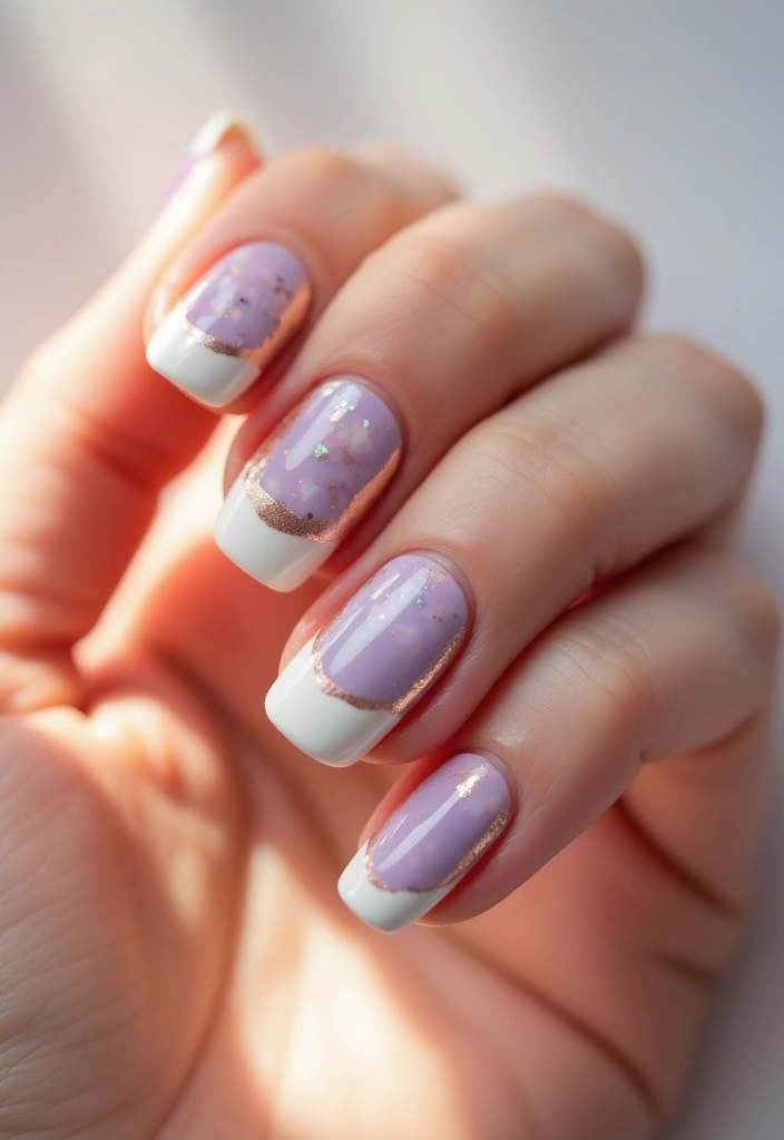 26 Creative Twists on Classic French Tip Nails - 24. Marbleized Color Tips