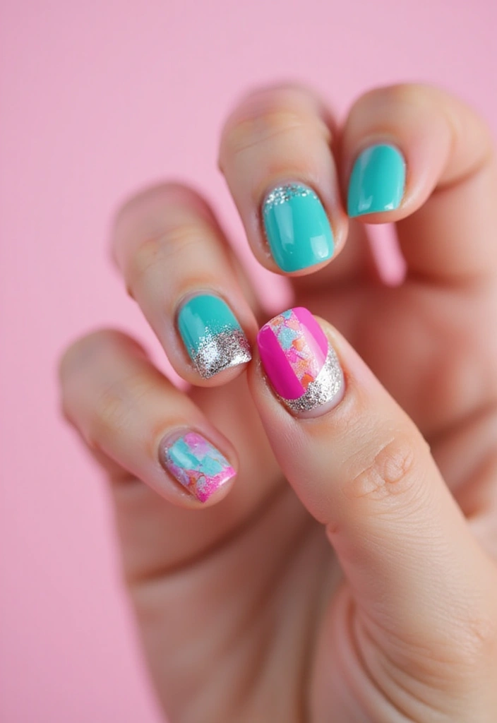 26 Creative Twists on Classic French Tip Nails - 4. Bright Colored Tips