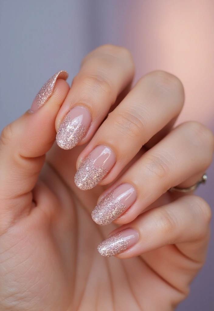 26 Creative Twists on Classic French Tip Nails - 6. Glitter French Tips