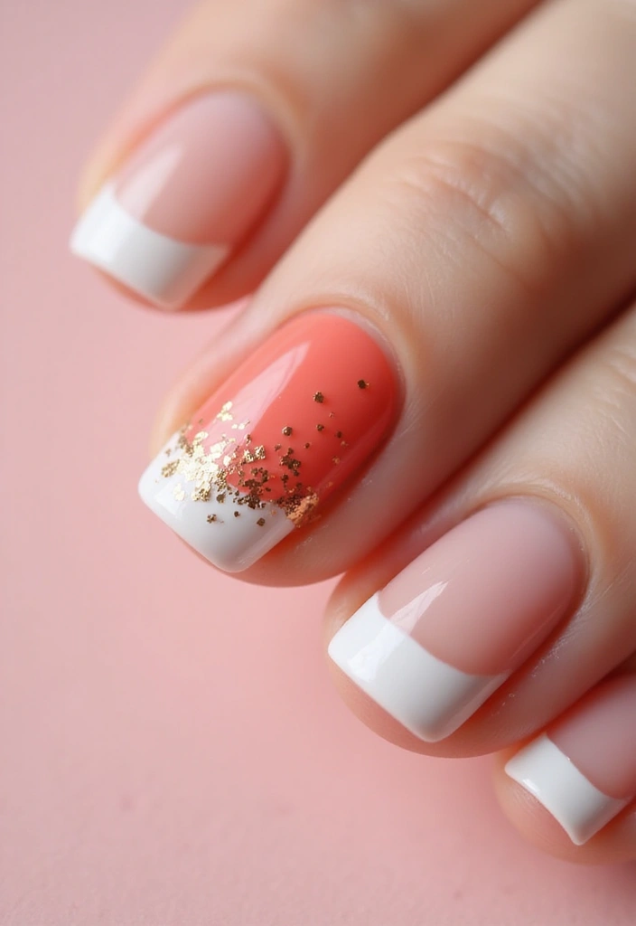 26 Creative Twists on Classic French Tip Nails - 9. Accent Nail Designs