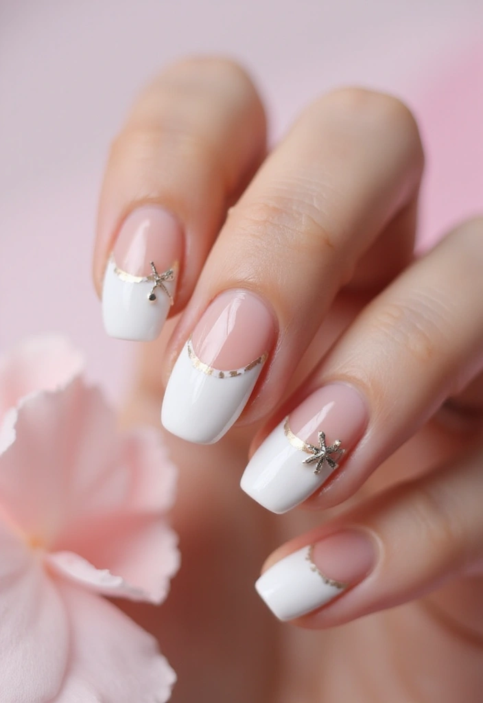 26 Milky Glass French Nail Designs for Subtle Shine - 8. Mixed Media Milky Tips
