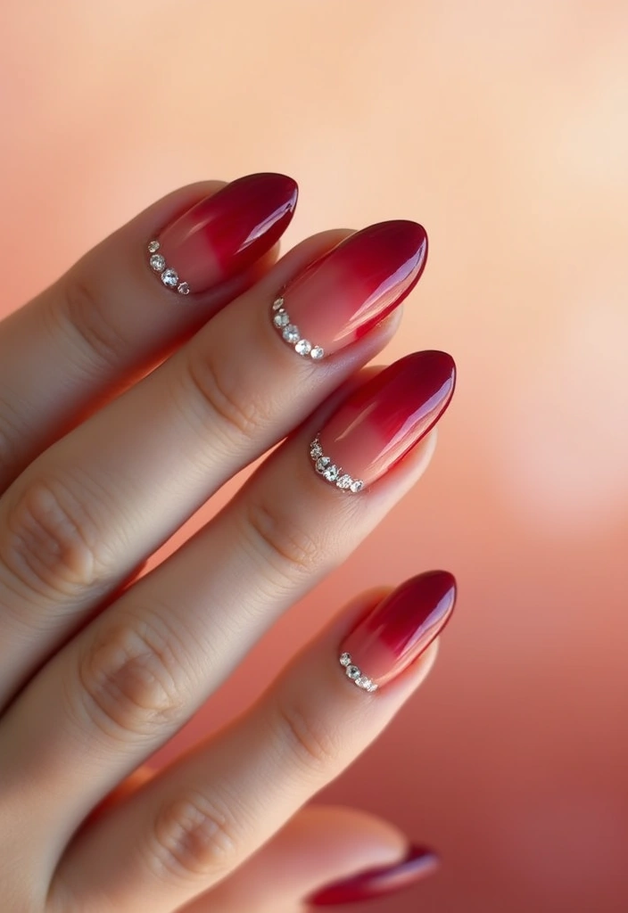 26 Ombre Nail Techniques for Stunning Results - 12. Ombre with Jewels