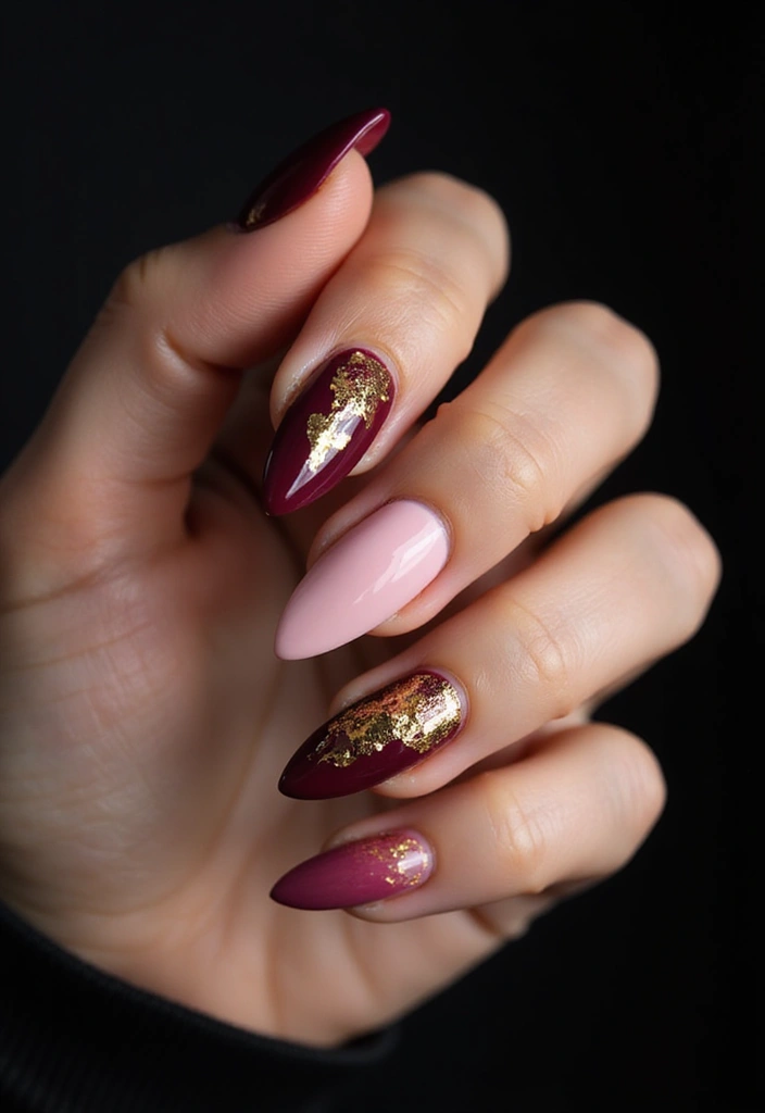26 Ombre Nail Techniques for Stunning Results - 17. Ombre with Nail Foils
