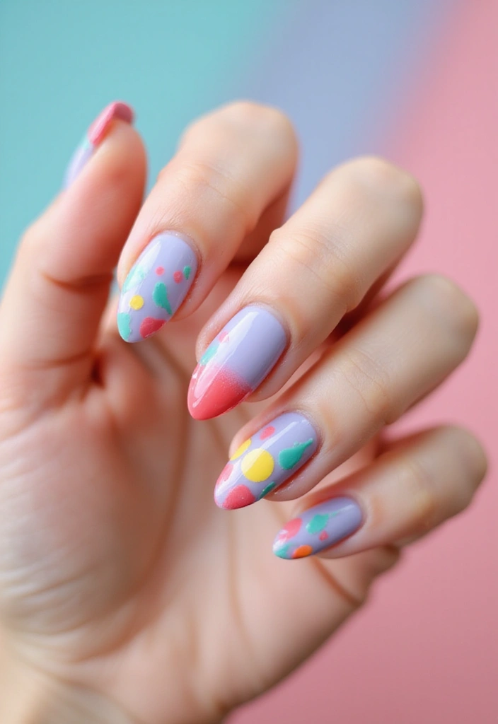 26 Ombre Nail Techniques for Stunning Results - 21. Ombre with Random Shapes