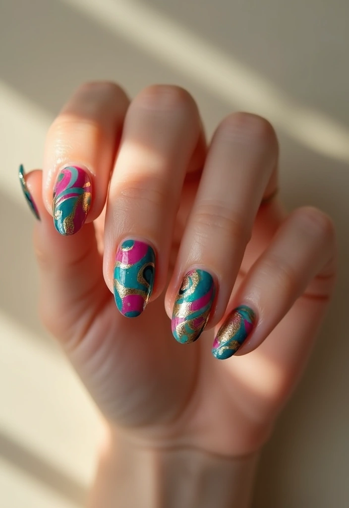 26 Warm Earth-Tone Nail Ideas for a November Reset - 15. Light Caramel with Abstract Art