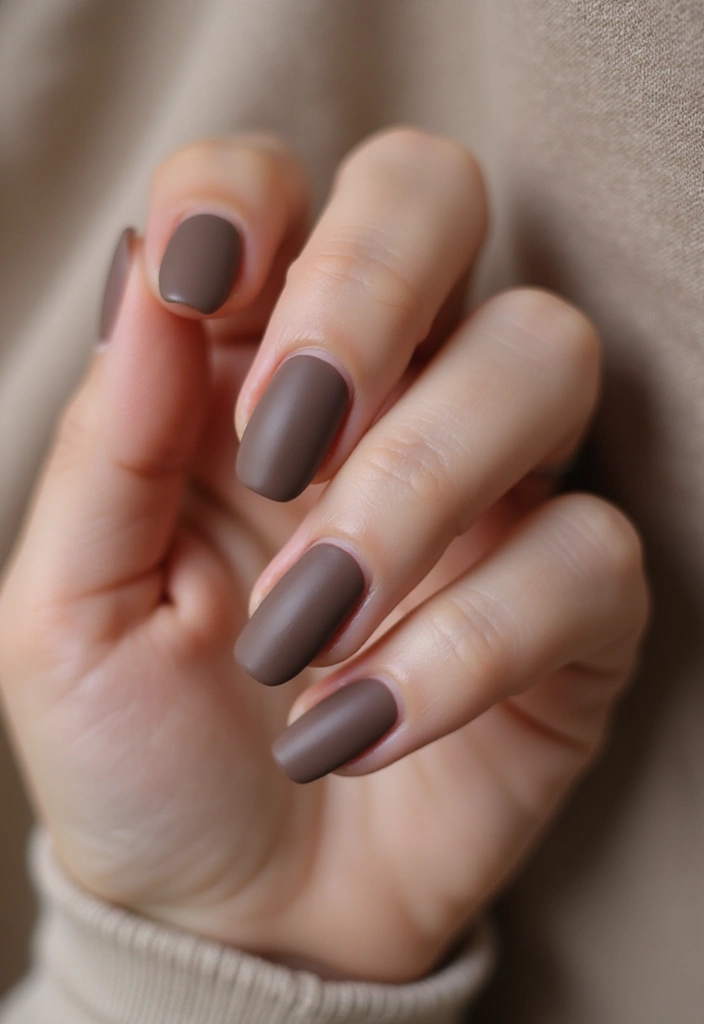 26 Warm Earth-Tone Nail Ideas for a November Reset - 21. Earthy Taupe with a Matte Finish