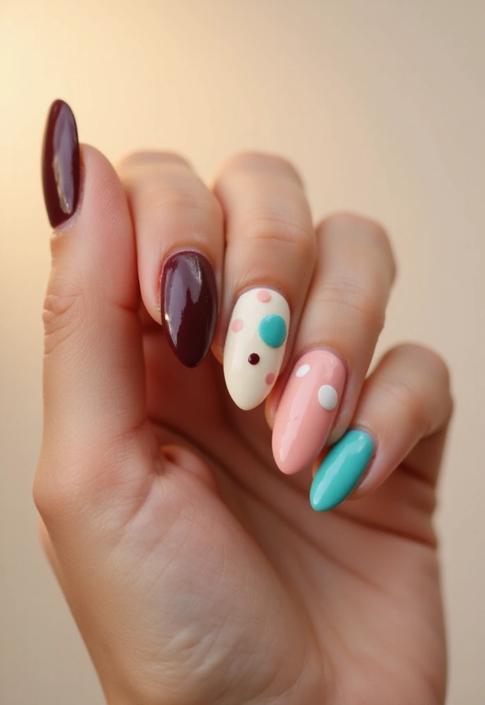 26 Warm Earth-Tone Nail Ideas for a November Reset - 24. Rich Mahogany with Matte Dots