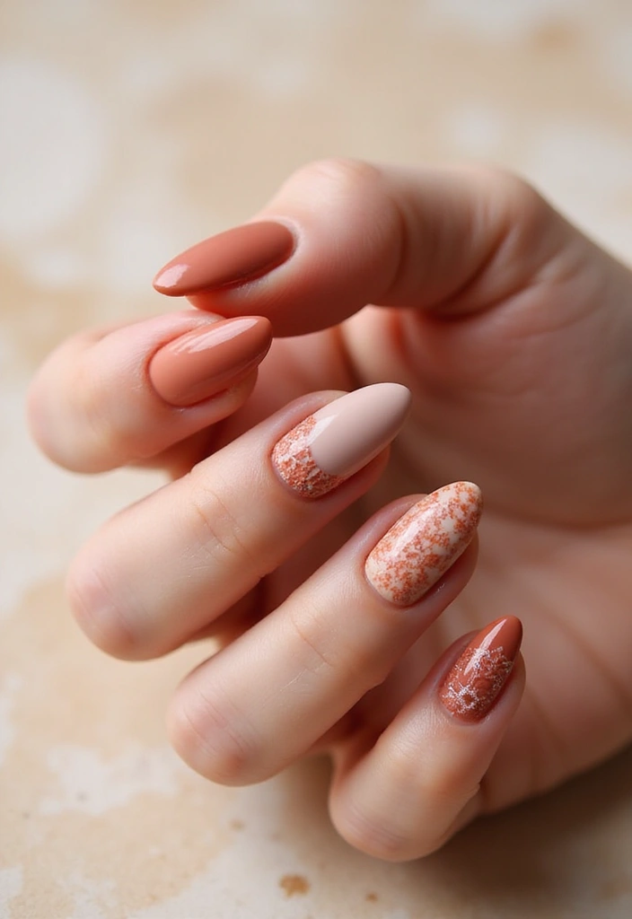 26 Warm Earth-Tone Nail Ideas for a November Reset - 3. Terracotta Textures
