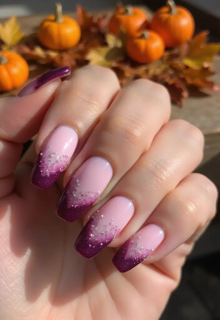 27 Berry Glazed Nail Ideas for October Nights - 2. Ombre Berry Delight