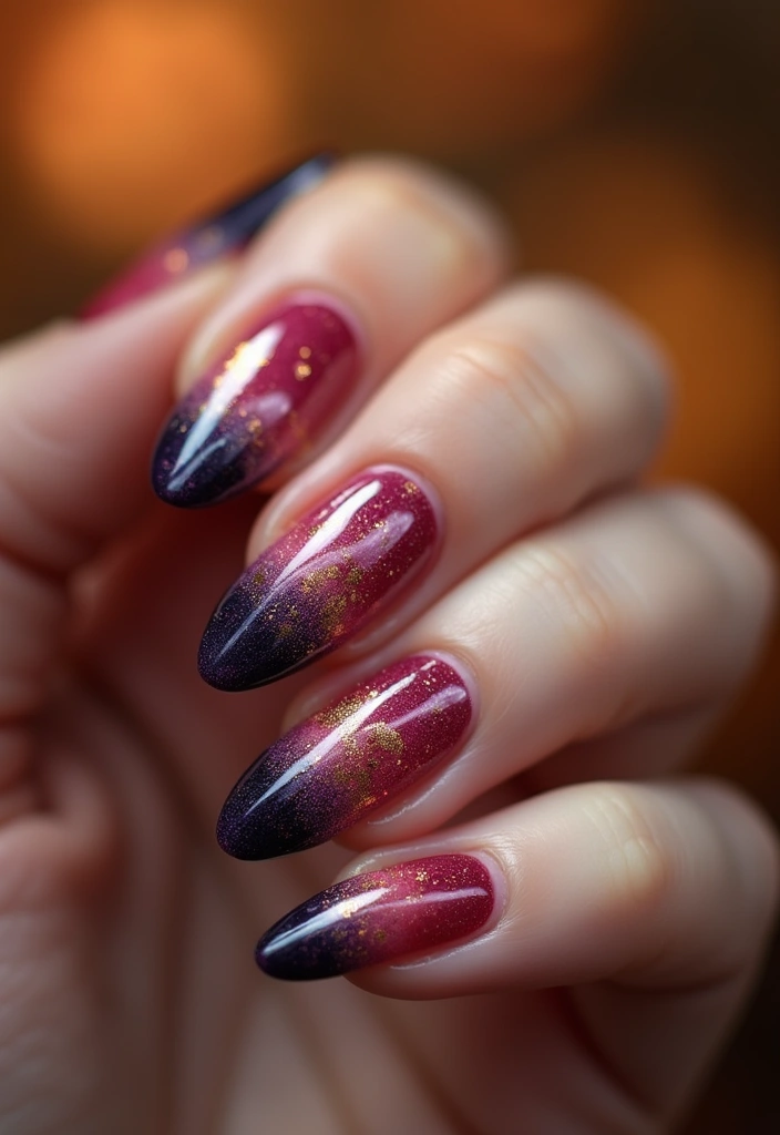27 Berry Glazed Nail Ideas for October Nights - 20. Berry Waves Design