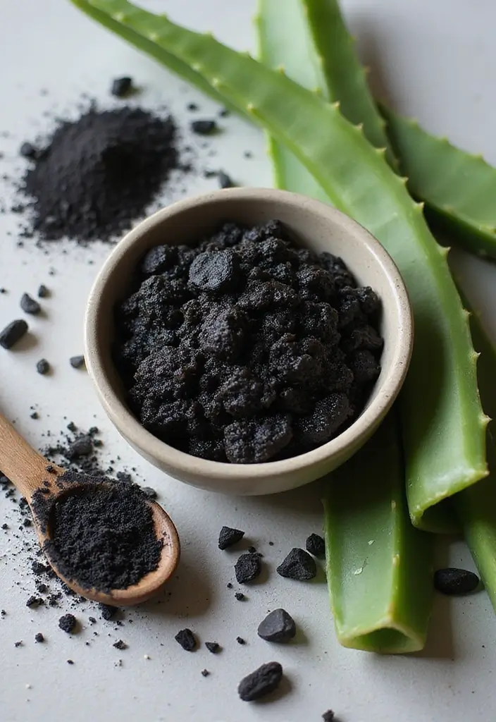 27 DIY Hand Scrubs for Softer, Smoother Skin - 13. Charcoal & Aloe Vera Purifying Scrub