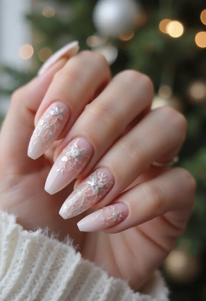 27 Festive Bow & Gold Accent Nails for Holidays - 16. Vintage Glam with Bows